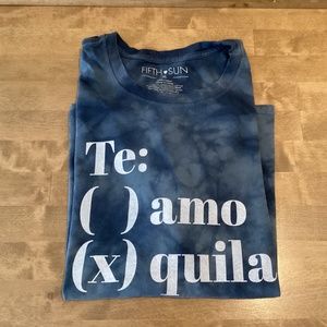 Fifth 🤍 Sun Blue Tie-Dye Short Sleeve Crew Neck T- Shirt Size XL
